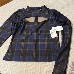 Good American Cut Out Plaid Top - Size 3 (Large) $89 MSRP